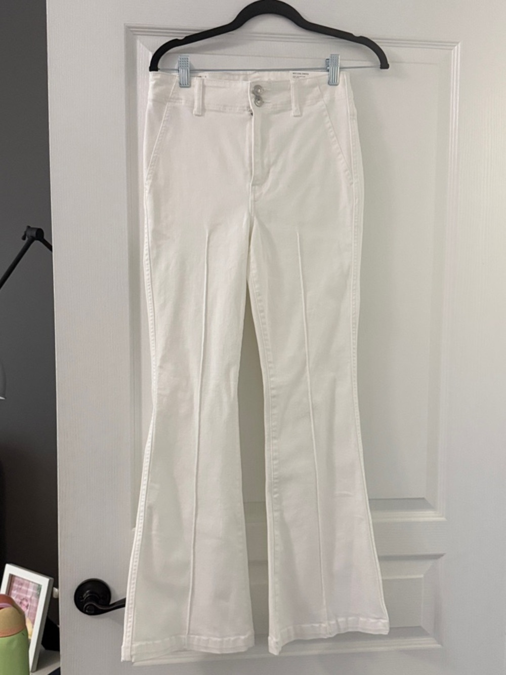 American Eagle Outfitters Super High-Rise White Flare Pants
